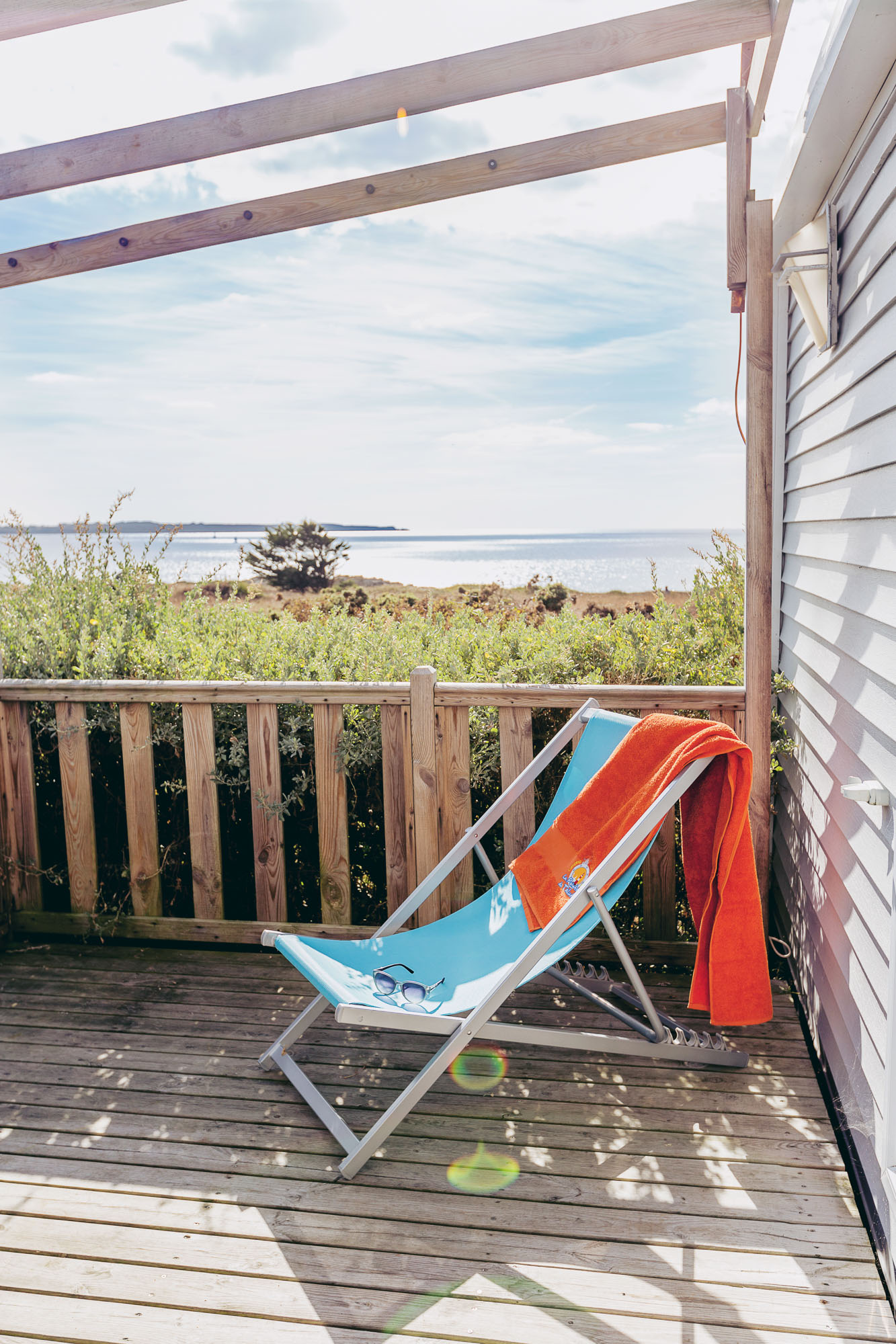 Pointe du Talud mobilhome terrasse vue mer transat