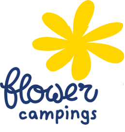 flower camping logo